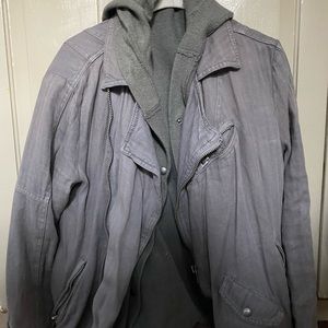 grey layered jacket